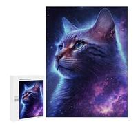 Puzzle 500 PCS Cosmic Cat Galaxy Art Print-1 Puzzles pour Adolescents - Anti-Stress - Défi Éducatif - Idée Cadeau Et Anniversaire Unique 500 PCS