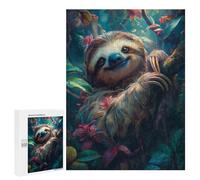 Puzzle 500 PCS Cute Sloth Tropical Forest Puzzles pour Adultes Jouets Anti-Stress Vacances À La Maison Tuer Le Temps Faire Travailler Le Cerveau 500 PCS