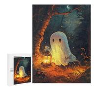 Puzzle 500 PCS Cute Spooky Ghost Holding A Lantern Puzzles pour Adultes, Jouet, Décoration Murale, Cadeau d'anniversaire, Idéal pour Toute La Famille 500 PCS