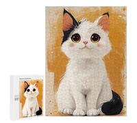 Puzzle 500 PCS Cute White and Black Cat Puzzles pour Adultes, Jouet, Décoration Murale, Difficile, Difficile, Cadeaux Uniques pour Anniversaire Et Noël 500 PCS