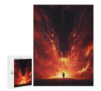 Puzzle 500 PCS Dragon Vs. Man Epic Battle Puzzles pour Adultes Améliorent La Mémoire Interaction Parent-Enfant Casse-tête Jeux De Société en Famille 500 PCS