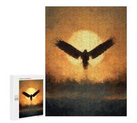 Puzzle 500 PCS Eagle Sunset Painting Art Print Puzzle pour Adolescents Améliorez Votre Mémoire Entraînez Votre Cerveau Et Vos Mains Jouets Addictifs pour Cultiver La Patience 500 PCS