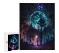 Puzzle 500 PCS Enchanted Forest Moonlit Night Puzzles pour Adultes - Cadeau d'anniversaire - Jeu Difficile Et Stimulant - Cadeaux