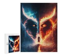 Puzzle 500 PCS Evil Vs Good Epic Battle Poster Puzzles pour Adultes Améliorent La Mémoire Interaction Parent-Enfant Casse-tête Jeux De Société en Famille 500 PCS