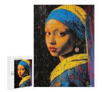 Puzzle 500 PCS Expressionist Girl with A Pearl Earring - Bold Contemporary Art Reinterpretation Puzzles Pour Adultes Jouets Anti-stress Vacances À La Maison Tuer Le Temps Faire Travailler Le Cerveau 5