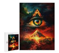 Puzzle 500 PCS Eye of The Pyramid Mystic Vision Puzzles pour Adultes - Cadeau d'anniversaire - Jeu Difficile Et Stimulant - Cadeaux
