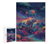 Puzzle 500 PCS Fantasy Elephant Landscape Puzzles pour Adolescents - Anti-Stress - Défi Éducatif - Idée Cadeau Et Anniversaire Unique 500 PCS