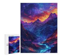 Puzzle 500 PCS Fantasy Mountain Sunset Landscape Puzzles pour Adolescents - Anti-Stress - Défi Éducatif - Idée Cadeau Et Anniversaire Unique 500 PCS