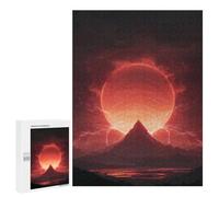 Puzzle 500 PCS Fiery Planet Rising Epic Landscape Puzzles pour Adultes - Cadeau d'anniversaire - Jeu Difficile Et Stimulant - Cadeaux