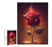 Puzzle 500 PCS Flaming Rose Artwork-6 Puzzles pour Adultes, Jouet, Décoration Murale, Motif À Assembler, Idéal comme Cadeau pour Toute La Famille 500 PCS