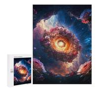 Puzzle 500 PCS Floral Galaxy Art Print Puzzle pour Adolescents Améliorez Votre Mémoire Entraînez Votre Cerveau Et Vos Mains Jouets Addictifs pour Cultiver La Patience 500 PCS