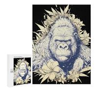 Puzzle 500 PCS Floral Gorilla Illustration Puzzles pour Adolescents Course De Vitesse Manuelle Activités Amusantes À La Maison Jeu Stimulant Et Jeu en Famille 500 PCS