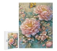 Puzzle 500 PCS Floral Harmony with Butterfly Puzzles pour Adultes Améliorent La Mémoire Interaction Parent-Enfant Casse-tête Jeux De Société en Famille 500 PCS