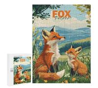Puzzle 500 PCS Fox Family Puzzles pour Adultes, Jouet, Décoration Murale, Difficile, Difficile, Cadeaux Uniques pour Anniversaire Et Noël 500 PCS