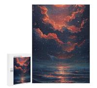 Puzzle 500 PCS Galactic Sunset Over Ocean Puzzles pour Adultes Améliorent La Mémoire Interaction Parent-Enfant Casse-tête Jeux De Société en Famille 500 PCS
