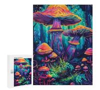 Puzzle 500 PCS Glow in Dark Mushroom Forest Puzzles pour Adolescents - Anti-Stress - Défi Éducatif - Idée Cadeau Et Anniversaire Unique 500 PCS