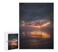 Puzzle 500 PCS Glowing Whale Over Water Puzzles pour Adultes, Jouet, Décoration Murale, Difficile, Difficile, Cadeaux Uniques pour Anniversaire Et Noël 500 PCS