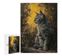 Puzzle 500 PCS Golden Meadows Maine Coon Puzzles pour Adultes, Jouet, Décoration Murale, Difficile, Difficile, Cadeaux Uniques pour Anniversaire Et Noël 500 PCS