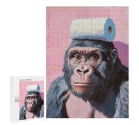 Puzzle 500 PCS Gorilla with Toilet Paper Puzzles pour Adultes, Jouet, Décoration Murale, Motif À Assembler, Idéal comme Cadeau pour Toute La Famille 500 PCS