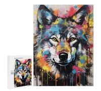 Puzzle 500 PCS Gray Wolf Banksy Graffiti Puzzles pour Adultes, Jouet, Décoration Murale, Motif À Assembler, Idéal comme Cadeau pour Toute La Famille 500 PCS