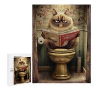 Puzzle 500 PCS Grumpy Cat Reading Book-5 Puzzles pour Adolescents - Anti-Stress - Défi Éducatif - Idée Cadeau Et Anniversaire Unique 500 PCS