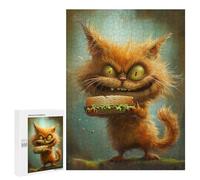 Puzzle 500 PCS Grumpy Cat with Sandwich Puzzles pour Adolescents - Anti-Stress - Défi Éducatif - Idée Cadeau Et Anniversaire Unique 500 PCS