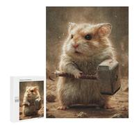 Puzzle 500 PCS Hamster with Thor's Hammer Puzzles pour Adultes Améliorent La Mémoire Interaction Parent-Enfant Casse-tête Jeux De Société en Famille 500 PCS