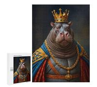 Puzzle 500 PCS Hippopotamus King Puzzles pour Adultes, Jouet, Décoration Murale, Difficile, Difficile, Cadeaux Uniques pour Anniversaire Et Noël 500 PCS