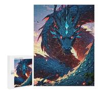 Puzzle 500 PCS Infernal Azure The Flame-Scaled Dragon Puzzles pour Adultes Jouets Anti-Stress Vacances À La Maison Tuer Le Temps Faire Travailler Le Cerveau 500 PCS