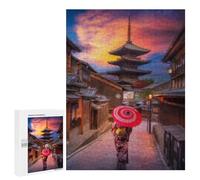 Puzzle 500 PCS Japanese Woman with Umbrella Puzzles pour Adolescents Course De Vitesse Manuelle Activités Amusantes À La Maison Jeu Stimulant Et Jeu en Famille 500 PCS