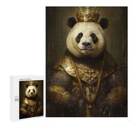 Puzzle 500 PCS King Panda with A Crown Puzzles pour Adultes, Jouet, Décoration Murale, Cadeau d'anniversaire, Idéal pour Toute La Famille 500 PCS