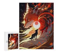 Puzzle 500 PCS Kitsune Japanese Fox Puzzles pour Adolescents Course De Vitesse Manuelle Activités Amusantes À La Maison Jeu Stimulant Et Jeu en Famille 500 PCS