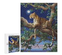 Puzzle 500 PCS Leopard in Moonlit Tree Puzzles pour Adolescents - Anti-Stress - Défi Éducatif - Idée Cadeau Et Anniversaire Unique 500 PCS