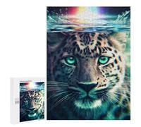 Puzzle 500 PCS Leopard Underwater Rainbow Puzzles pour Adultes - Cadeau d'anniversaire - Jeu Difficile Et Stimulant - Cadeaux