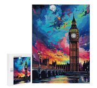 Puzzle 500 PCS London Nightscape with Big Ben Puzzles pour Adultes Améliorent La Mémoire Interaction Parent-Enfant Casse-tête Jeux De Société en Famille 500 PCS
