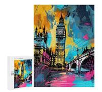 Puzzle 500 PCS London's Vibrant Big Ben Puzzles pour Adultes Améliorent La Mémoire Interaction Parent-Enfant Casse-tête Jeux De Société en Famille 500 PCS