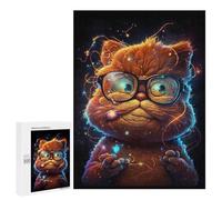 Puzzle 500 PCS Magical Glowing Cat Glasses Puzzles pour Adultes - Cadeau d'anniversaire - Jeu Difficile Et Stimulant - Cadeaux