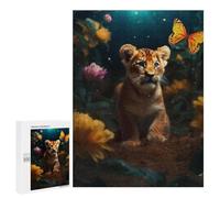 Puzzle 500 PCS Magical Lion Cub Butterfly Puzzles pour Adultes, Jouet, Décoration Murale, Motif À Assembler, Idéal comme Cadeau pour Toute La Famille 500 PCS
