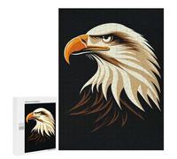 Puzzle 500 PCS Majestic Eagle Vector Portrait with Sharp Gaze Puzzles pour Adultes Jouets Anti-Stress Vacances À La Maison Tuer Le Temps Faire Travailler Le Cerveau 500 PCS