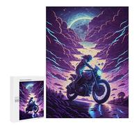 Puzzle 500 PCS Motorcycle Ride Through Stormy Skies Puzzles pour Adultes Améliorent La Mémoire Interaction Parent-Enfant Casse-tête Jeux De Société en Famille 500 PCS