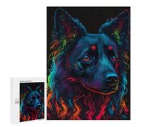 Puzzle 500 PCS Neon Dog Art Print-3 Puzzles pour Adolescents - Anti-Stress - Défi Éducatif - Idée Cadeau Et Anniversaire Unique 500 PCS