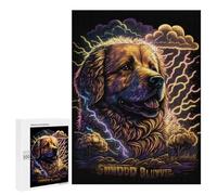 Puzzle 500 PCS Neon Dog Lightning Art Print Puzzles pour Adolescents Course De Vitesse Manuelle Activités Amusantes À La Maison Jeu Stimulant Et Jeu en Famille 500 PCS