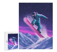 Puzzle 500 PCS Neon Snowboarder in Action Puzzles pour Adolescents - Anti-Stress - Défi Éducatif - Idée Cadeau Et Anniversaire Unique 500 PCS