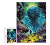 Puzzle 500 PCS pour Adolescentes Alien Encounter in A Fantasy Forest Puzzles pour Adolescentes Jeux Amusants Assemblage De Motifs Aide À Exercer Le Cerveau 500 PCS