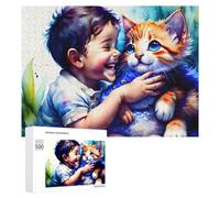 Puzzle 500 PCS pour Adolescentes Baby's First Cat Adventure Puzzles pour Adolescentes Jeux Amusants Assemblage De Motifs Aide À Exercer Le Cerveau 500 PCS