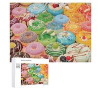 Puzzle 500 PCS pour Adolescentes Colorful Donuts Assortment Poster Puzzles pour Adolescentes Jeux Amusants Assemblage De Motifs Aide À Exercer Le Cerveau 500 PCS