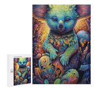 Puzzle 500 PCS pour Adolescentes Colorful Koala in Fantasy Forest Puzzles pour Adolescentes Jeux Amusants Assemblage De Motifs Aide À Exercer Le Cerveau 500 PCS