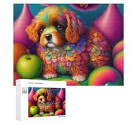 Puzzle 500 PCS pour Adolescentes Colorful Rainbow Puppy Puzzles pour Adolescentes Jeux Amusants Assemblage De Motifs Aide À Exercer Le Cerveau 500 PCS