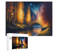 Puzzle 500 PCS pour Adolescentes Enchanted Forest Reflections Puzzles pour Adolescentes Jeux Amusants Assemblage De Motifs Aide À Exercer Le Cerveau 500 PCS