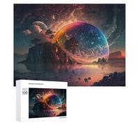 Puzzle 500 PCS pour Adolescentes Fantasy Island with Celestial Sphere Puzzles pour Adolescentes Jeux Amusants Assemblage De Motifs Aide À Exercer Le Cerveau 500 PCS